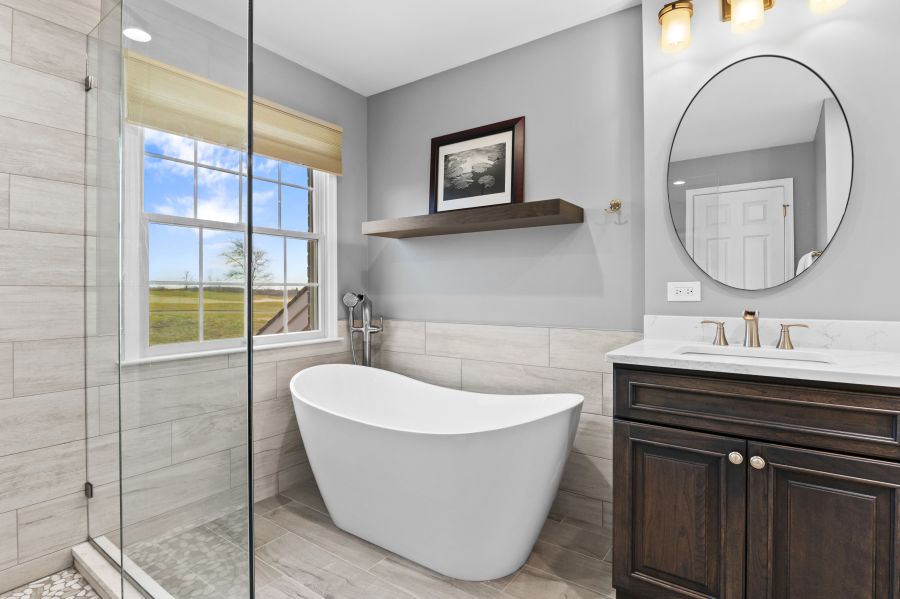 Clean Line Suburban Master Bathroom