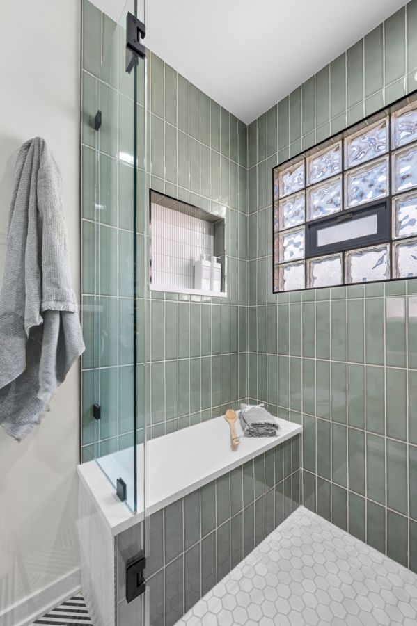 Three Plumbing Fixture Hallway Bathroom