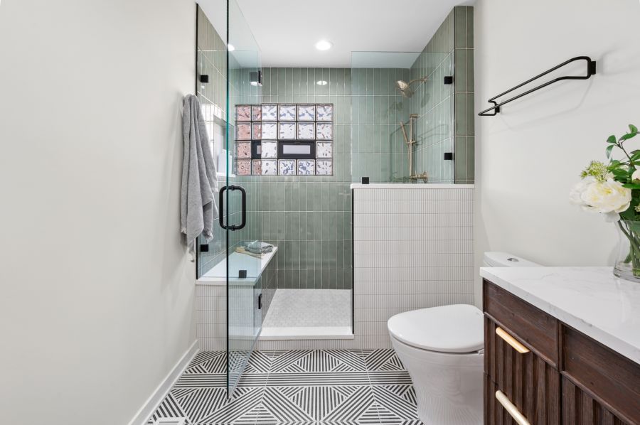 Three Plumbing Fixture Hallway Bathroom