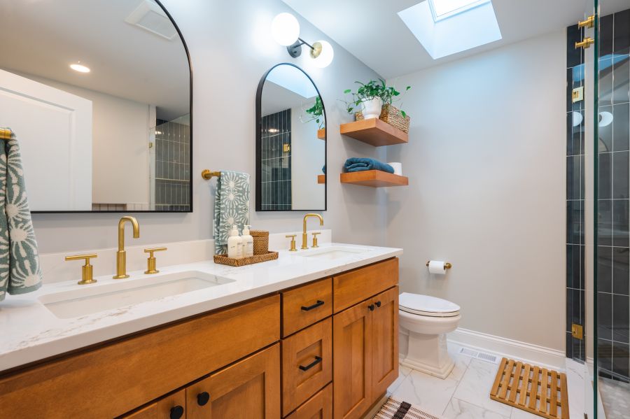 Five Plumbing Fixture Primary Bathroom