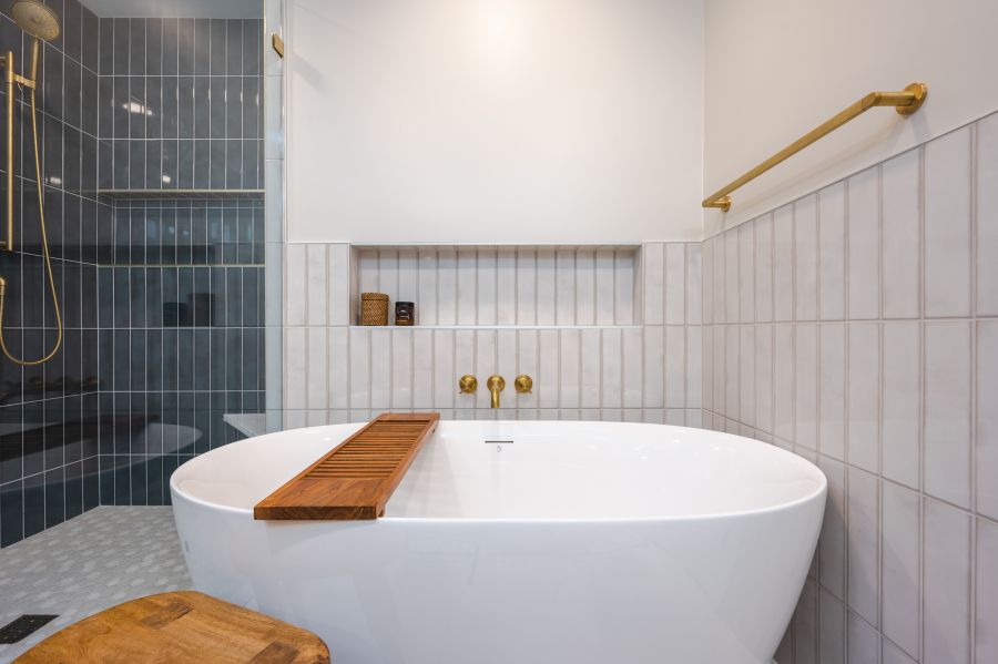 Five Plumbing Fixture Primary Bathroom