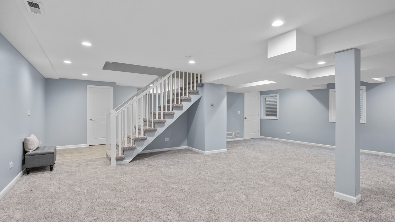 Large, open basement remodel of home in Arlington Heights, IL