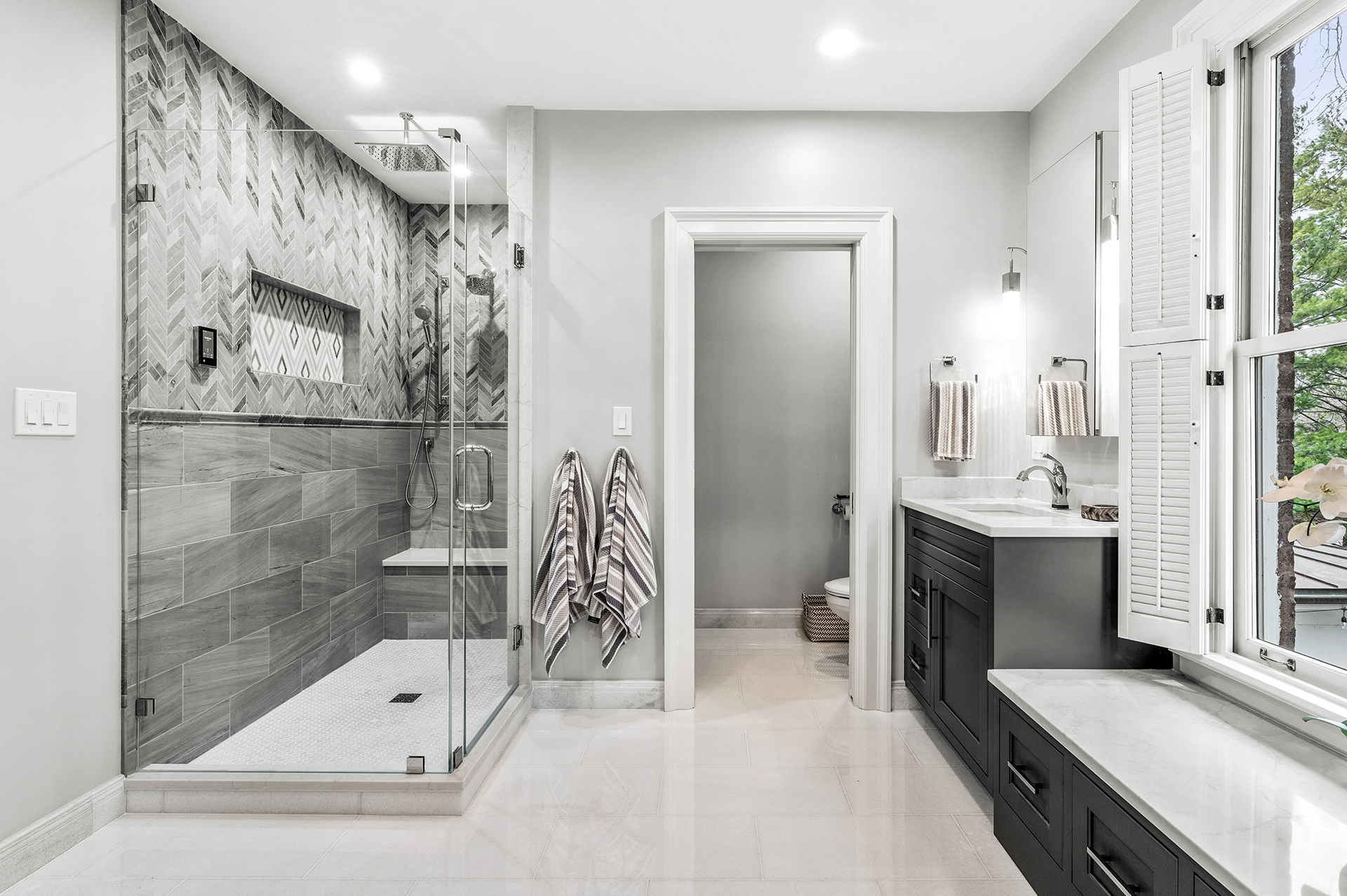 Wilmette Master Bathroom and Marble Tile