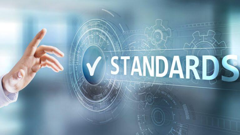 Standard. Quality control. ISO certification, assurance and guarantee. Internet business technology concept.