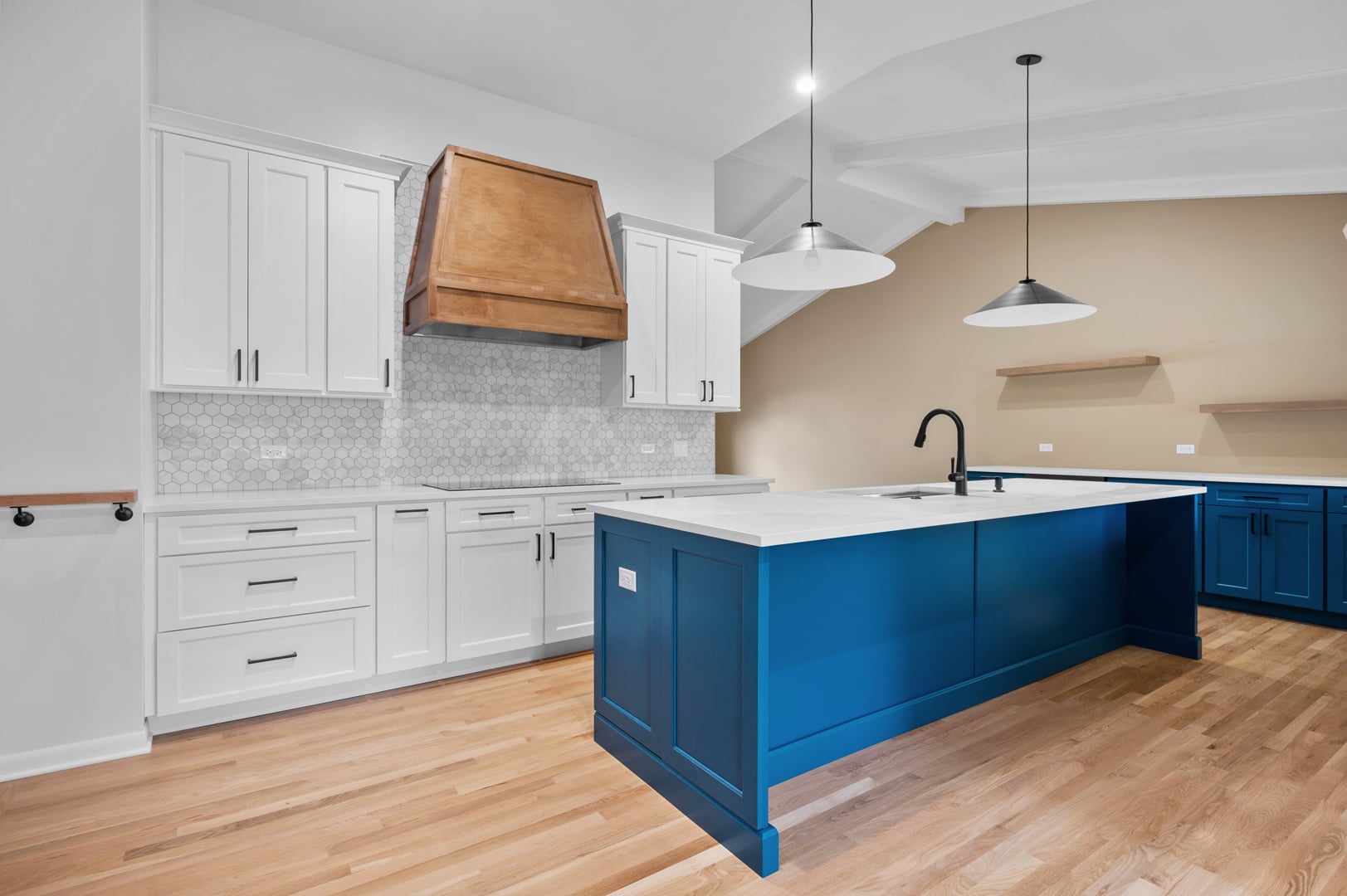 blue kitchen counter remodel