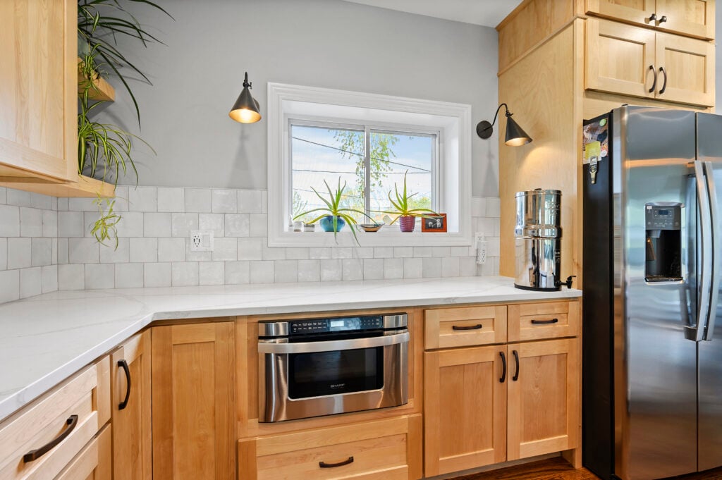 marble complete home remodeling with wooden cabinets