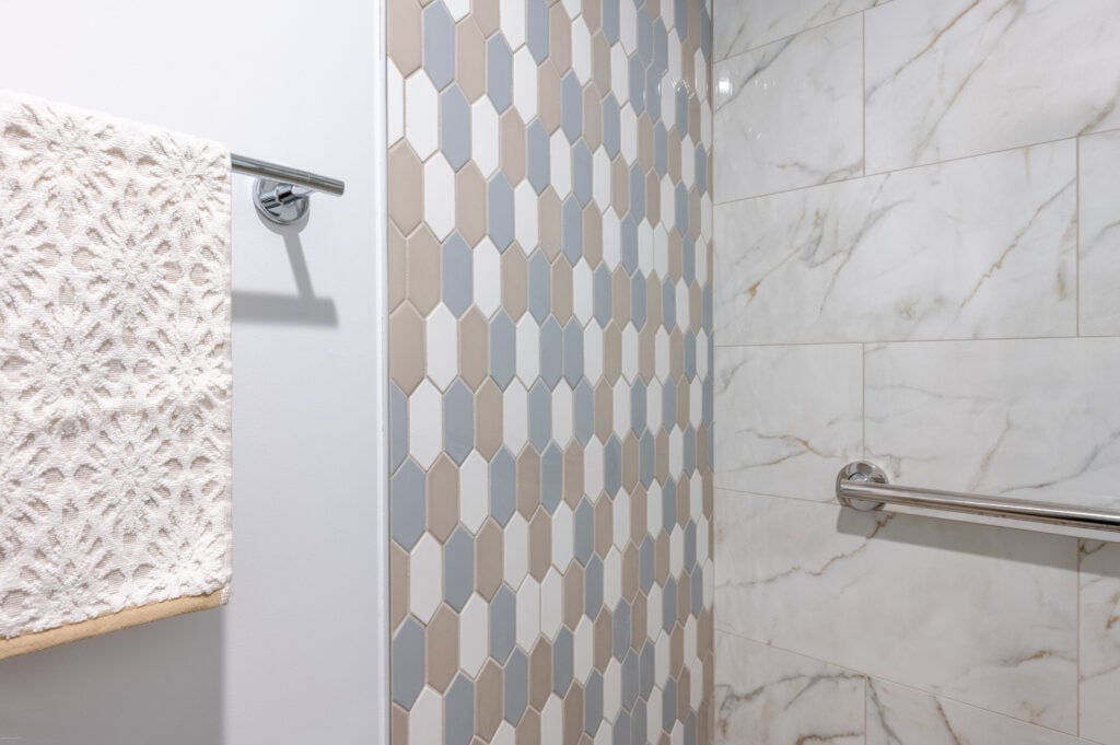 types of bathroom tiles white wall and mosaic tiles