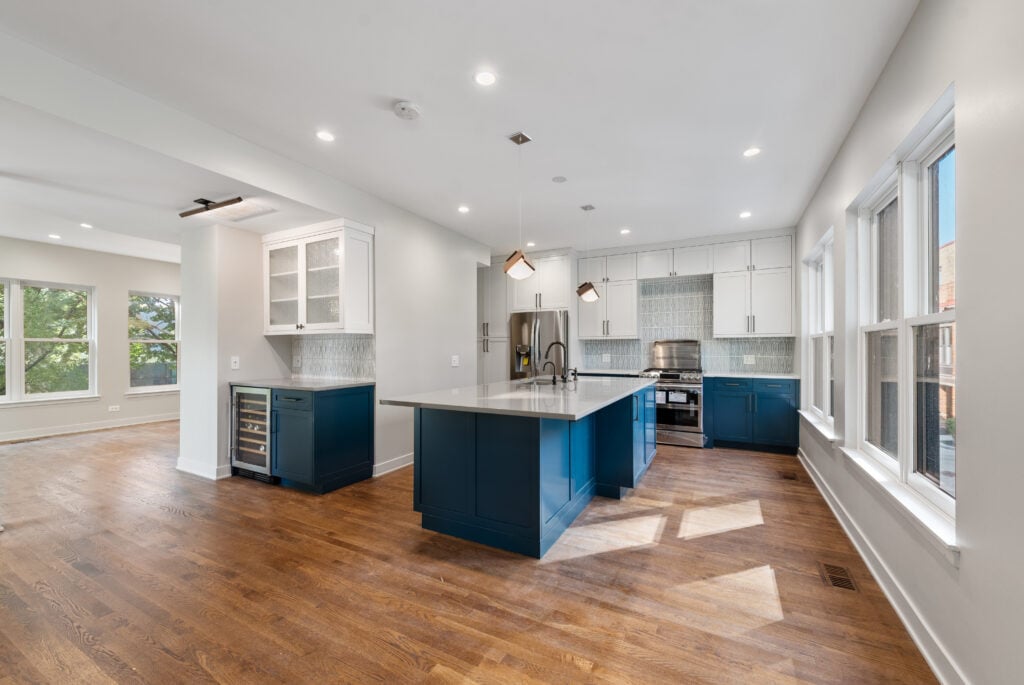 white cabinets open kitchen design