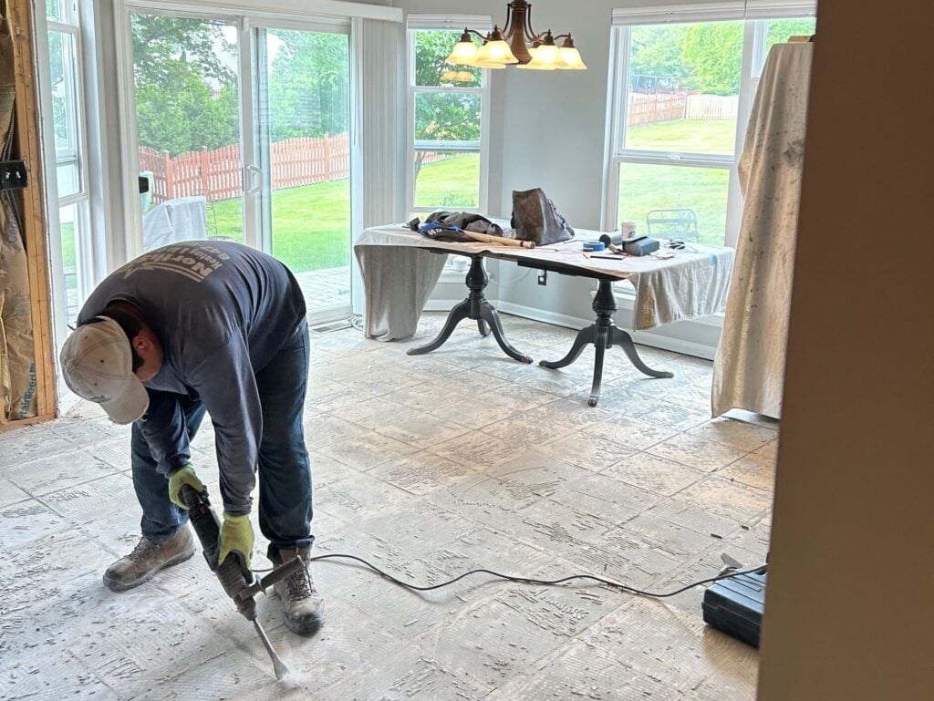 guy remodeling the floor