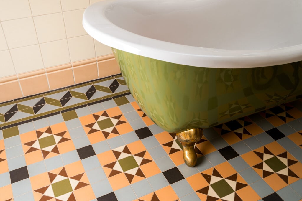 Ceramic tiles with geometric patterns