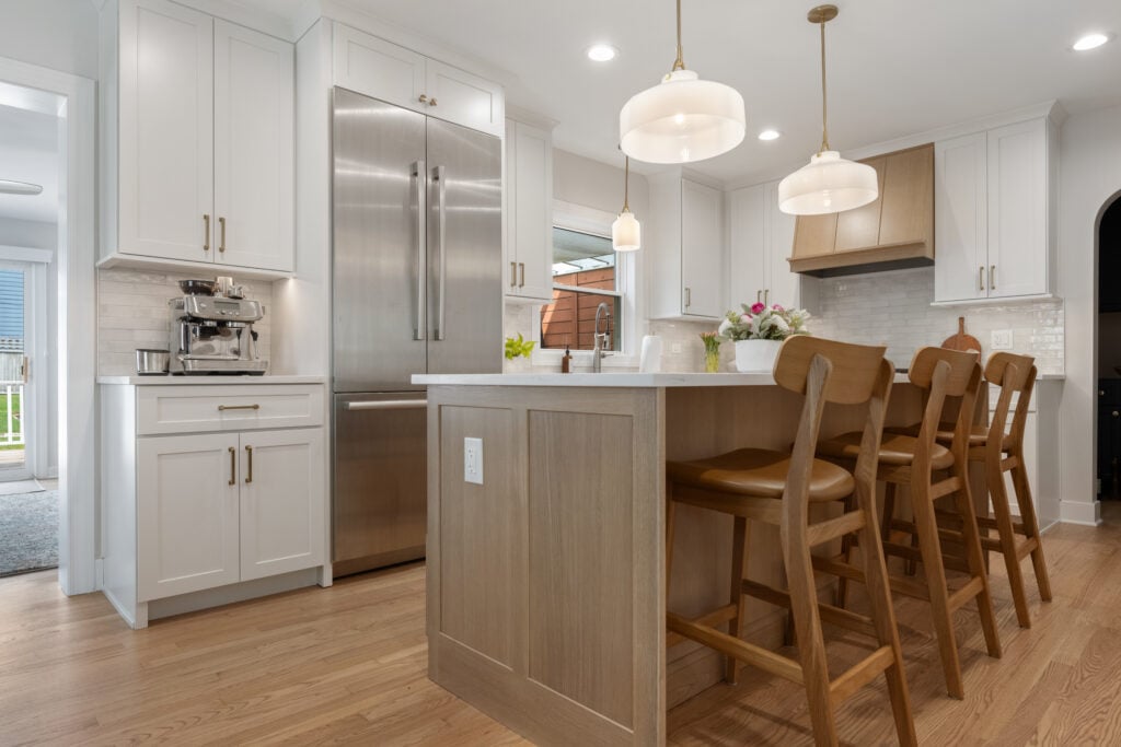 kitchen remodel timeline brown wooden chairs