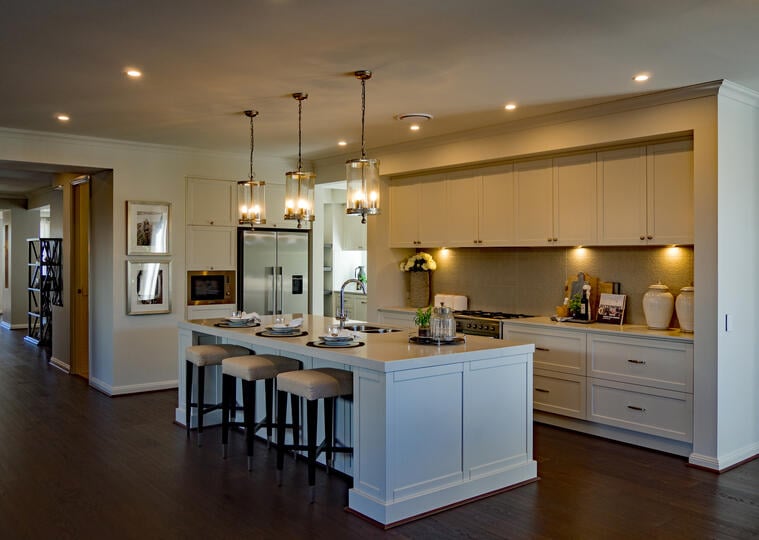 kitchen island lights on